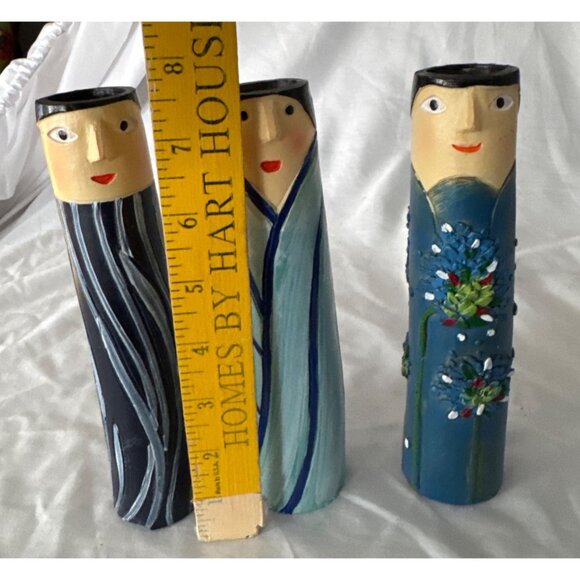 3 Bohemian Family Face Vases - Picture 2 of 3